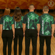 Load image into Gallery viewer, Custom Green Thunder Lightning Bowling Team Men Polo Shirt, Dragon Bowling Jerseys IPHW10199
