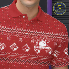 Load image into Gallery viewer, Custom Funny Christmas Men Bowling Shirts, Santa Claus And Reindeer Xmas Bowling Shirt IPHW10203