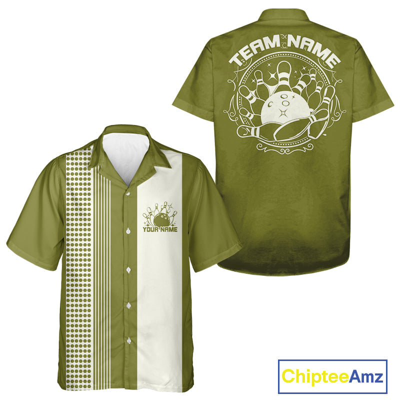Custom Retro Bowling Hawaiian Shirts For Men And Women, Vintage Bowling Team Shirt IPHW10083