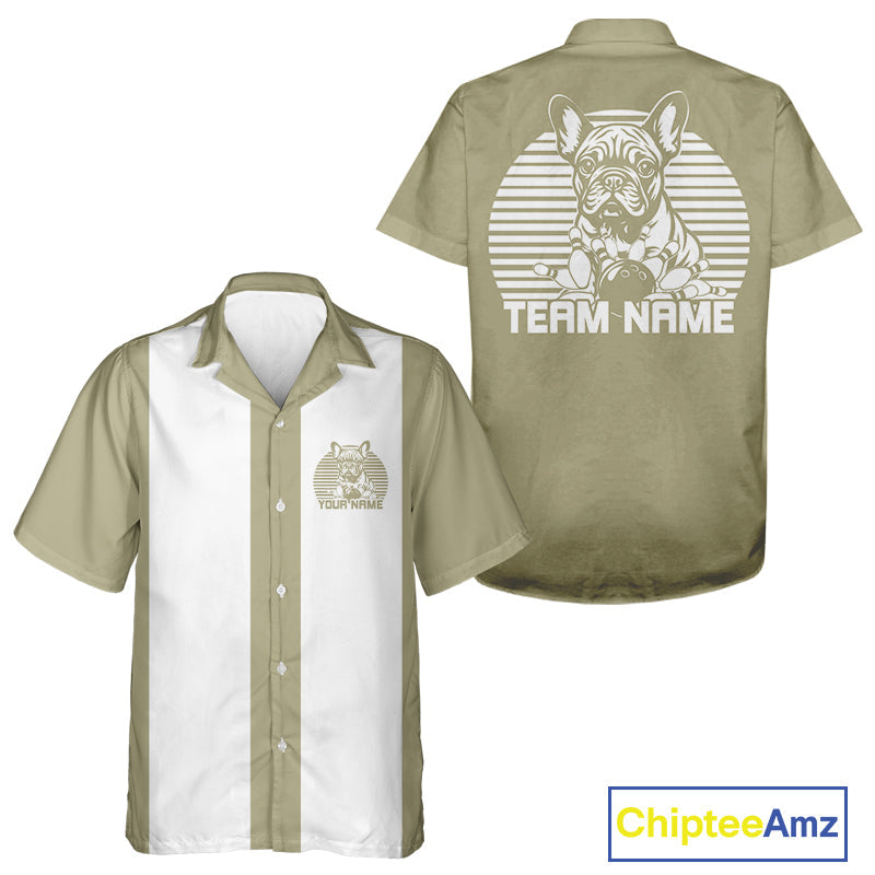 Custom French Bulldog Retro Bowling Shirt, Vintage Dog Lovers Bowling Shirt IPHW10219