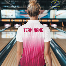 Load image into Gallery viewer, Custom Name Pink Bowling Jerseys For Women, Bowling League Polo Shirt Bowler Outift IPHW10655