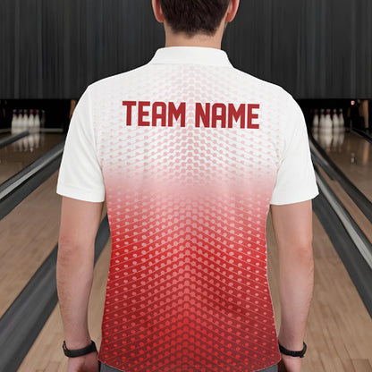Custom Name Red Bowling Jerseys For Men, Bowling League Polo Shirt Bowler Outift IPHW10656