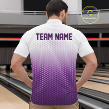 Load image into Gallery viewer, Custom Name Purple Bowling Jerseys For Men, Bowling League Quarter-Zip Shirt Bowler Outift IPHW10657