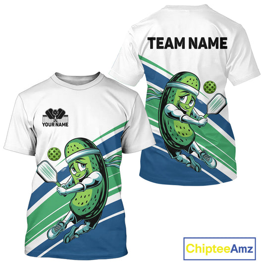 Custom Funny Pickles Play Pickleball T-Shirts For Men, Pickleball Team IPHW9431