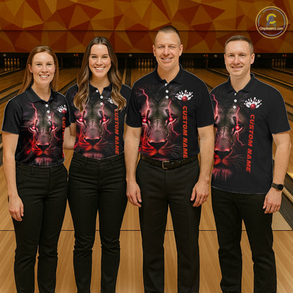 Red Lion Custom Men Bowling Polo Shirts Bowling League Shirts Bowling Team Jerseys Outfits IPHW5359