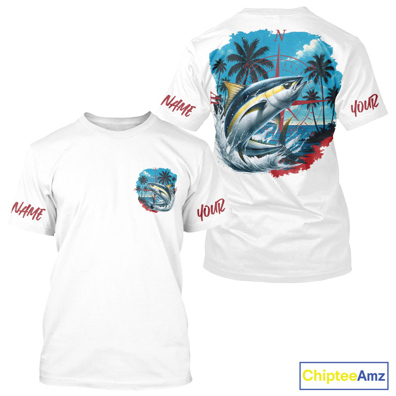 Custom Saltwater Yellowfin Tuna Fishing Performance Sport Fishing T-Shirt IPHW9224