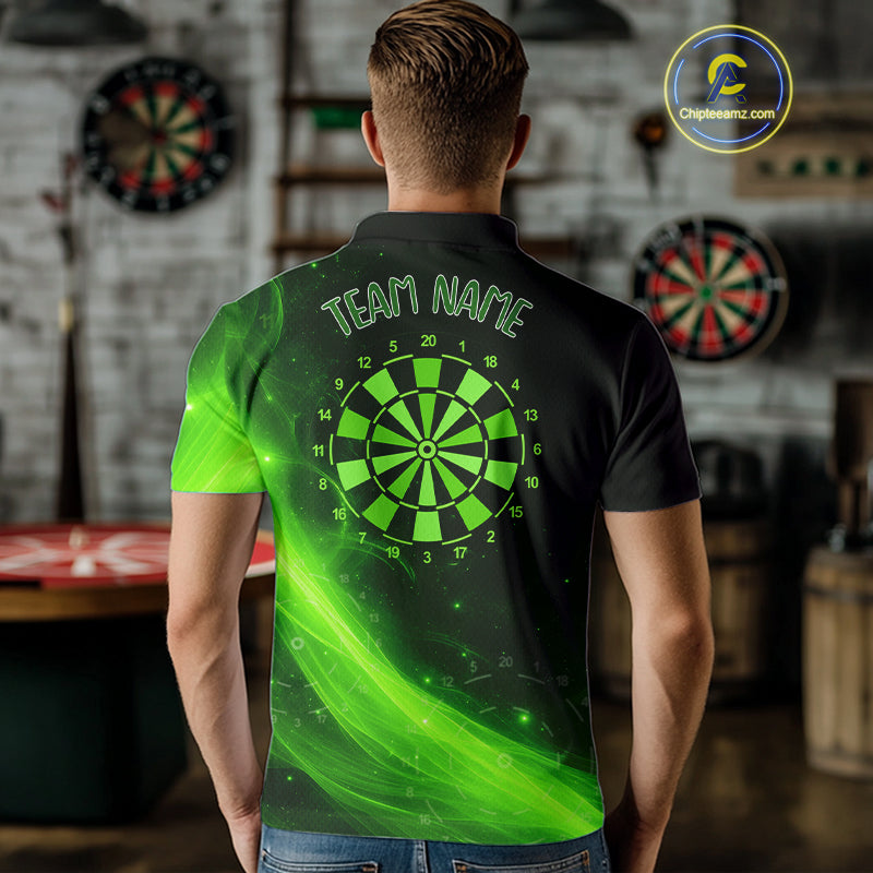 Dartboard 3D Lightning Darts Shirt For Men Custom Name & Team Jersey | Opt2 - Green NYN0646