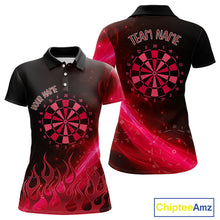 Load image into Gallery viewer, Dartboard 3D Lightning Darts Shirt For Women Custom Name &amp; Team Jersey | Opt3 - Red NYN0647
