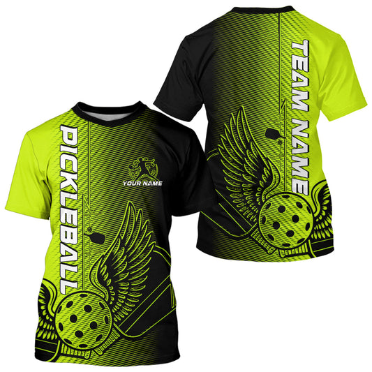 Custom Green Pickleball Wings Jerseys Outdoor Pickleball T-Shirts Team For Men IPHW9309