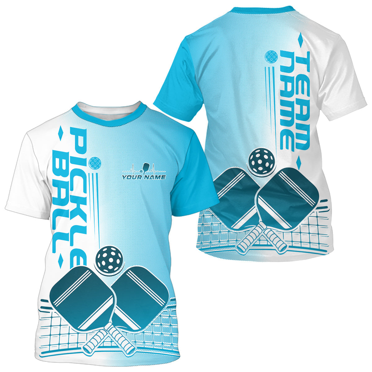 Custom Blue Pickleball Team T-Shirts For Men, Pickleball League IPHW9314