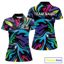 Load image into Gallery viewer, Colorful polo shirt with abstract design and 'Team Name' text on a white background
