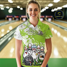 Load image into Gallery viewer, Custom Green Drunk Bowling Ball And Pins Bowling And Beer Shirt, Funny Bowling Jersey IPHW11266