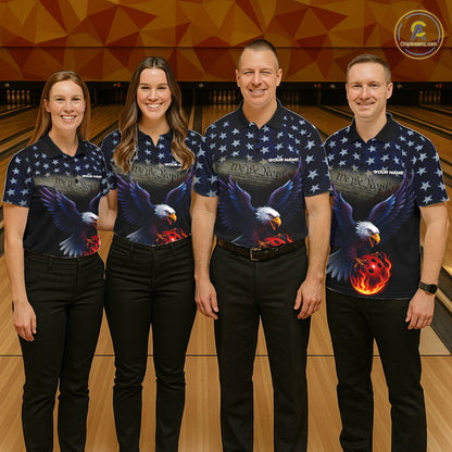 Custom Patriotic We The People Eagle Bowling Team Shirt For Men, Bowling League Shirt IPHW10200
