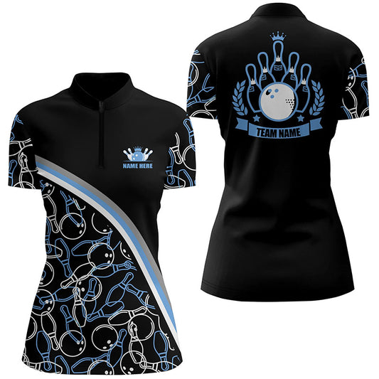 Custom bowling shirt for women – personalized team jersey front view
