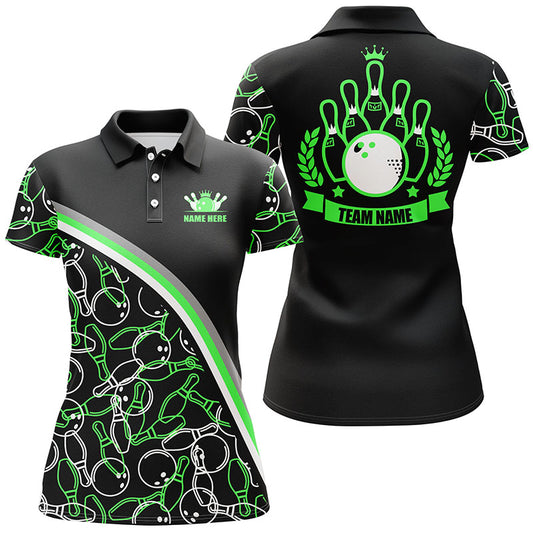 Custom bowling shirt for women – personalized team jersey front view
