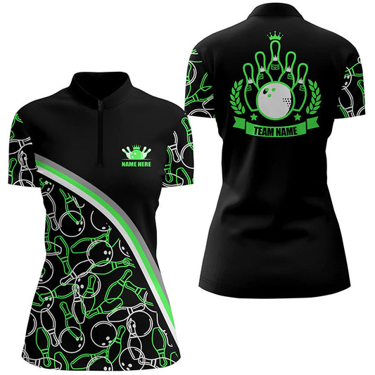 Custom bowling shirt for women – personalized team jersey front view
