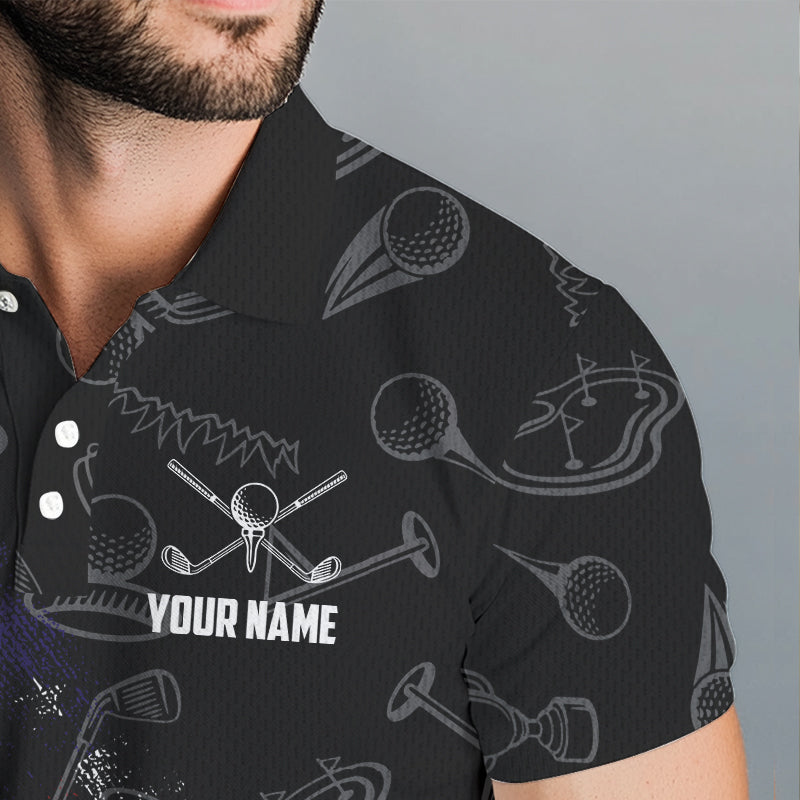 Retro American Flag Eagle Golf Polo Shirt for Men Custom Patriotic Golf Team Jersey best golf gifts NQS9633