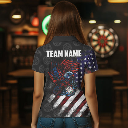 Retro American Flag Eagle Darts shirts for Women Custom Patriotic Darts Team Jersey Darts gifts NQS9634