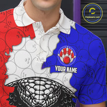 Load image into Gallery viewer, Personalized Red, White and Blue Cobra Snake Bowling Team Shirts For Men, Patriotic Bowling Jerseys NQS11198