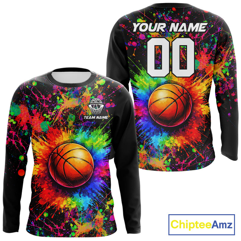 Colorful watercolor Basketball Shirts Custom Basketball jerseys for team, Basketball league shirts NQS11398