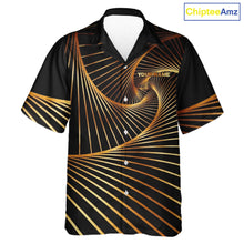 Load image into Gallery viewer, Custom Black and Gold Bowling Hawaiian Button-up Shirts, Team Bowling League Jerseys NQS11599