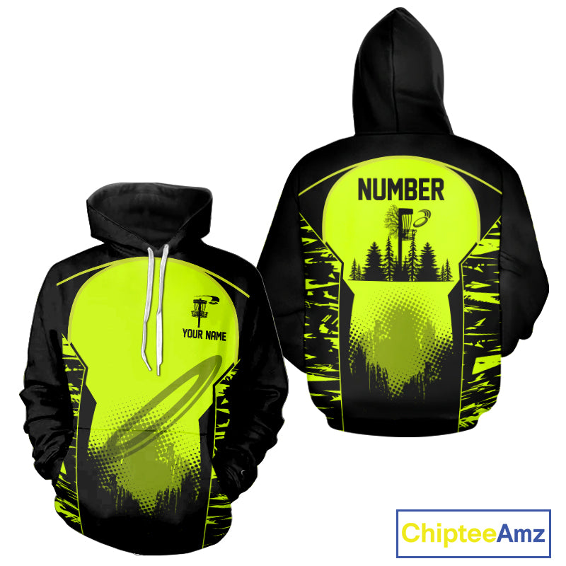 Black and Green camo Disc Golf Shirts custom name and number team disc golf outfits NQS11201