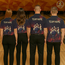 Load image into Gallery viewer, Personalized Funny Angry Spider Bowling Team Polo, 1/4 Zip Shirts For Men, Spider Bowling Jerseys NQS11204