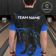 Load image into Gallery viewer, Black and Blue Lightning Thunder Panther Bowling Team Shirts For Men Custom Panther Bowling Jerseys NQS11205