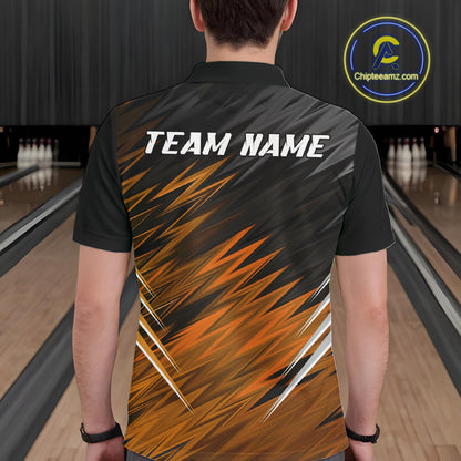 Orange and Black Bowling Shirts For Men Custom Name and Team name  Bowling Jerseys Bowlers Outfit NQS11002