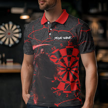 Load image into Gallery viewer, Men Darts shirts Custom black and red reaper skull Darts Team Jerseys, Darts gifts NQS9481