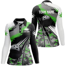 Load image into Gallery viewer, black personalized bowling shirt for women – custom name design side view