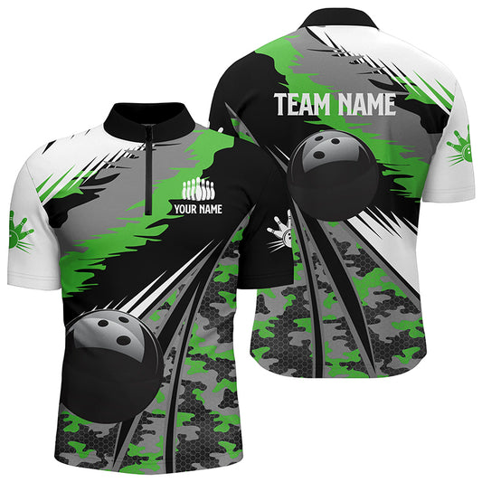 Custom bowling shirt for men – personalized team jersey front view
