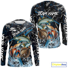 Load image into Gallery viewer, Texas Slam Fishing Camo Long Sleeve Fishing Shirts, Personalized Inshore Slam Fishing Team Jersey NQS10845