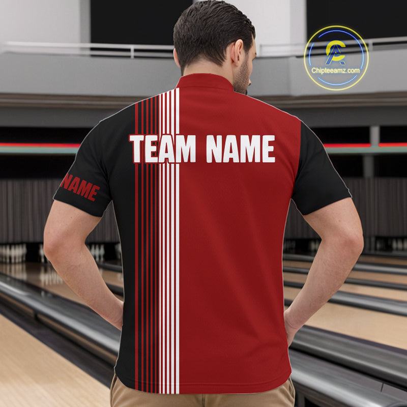 Retro Black and Red Christmas Santa Bowling shirts For Men custom bowling team jerseys Bowler Outfits NQS11011