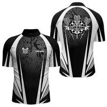 Load image into Gallery viewer, Personalized Black and White Darts Shirts For Men Custom Darts Team Jerseys NQS9489