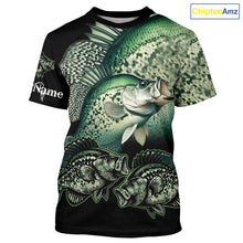 Load image into Gallery viewer, Crappie Fishing Customize Name UV protection long sleeves fishing shirts, gifts for fishing lovers NQS1789
