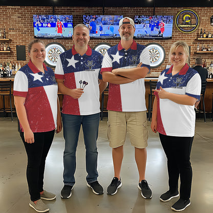 Grunge Texas Flag Women Darts Shirts Custom patriotic Texas Team Darts Jersey, Darts Clothes NQS11241