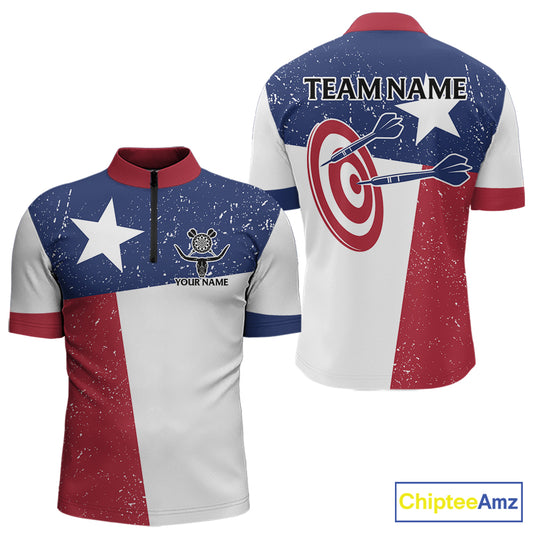 Grunge Texas Flag Men Darts Shirts Custom patriotic Texas Team Darts Jersey, Darts Clothes NQS11241