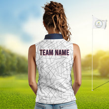 Load image into Gallery viewer, Personalized Red, White and Blue American Flag Star Golf Camo sleeveless polo shirts, unique golf gift NQS9960