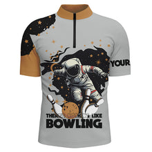 Load image into Gallery viewer, Bowling Astronaut in Space There's nothing like bowling Custom Men Bowling Team Shirts Bowler Outfit NQS8256