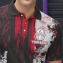 Load image into Gallery viewer, Personalized Bowling Polo, Quarter Zip Shirts For Mens Custom Bowling Team League Jersey NQS9526