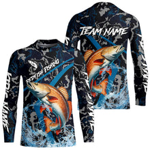 Load image into Gallery viewer, Custom Redfish Fishing Camo Long Sleeve Fishing Shirts, Personalized Red Drum Fishing Team Jerseys NQS9703
