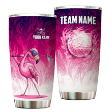 Load image into Gallery viewer, Pink Camo Flamingo Flame Golf Ball Custom Funny Stainless Steel Tumbler Cup - personalized golf gifts NQS9875
