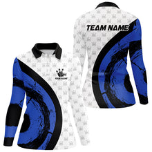 Load image into Gallery viewer, White Bowling Camo Womens bowling shirts Personalized Bowling Team Jerseys, Bowling Uniform | Blue NQS8494