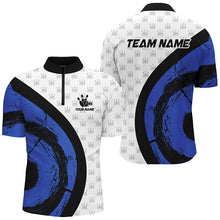 Load image into Gallery viewer, White Bowling Camo Mens bowling shirts Personalized Bowling Team Jerseys, Bowling Uniform | Blue NQS8494