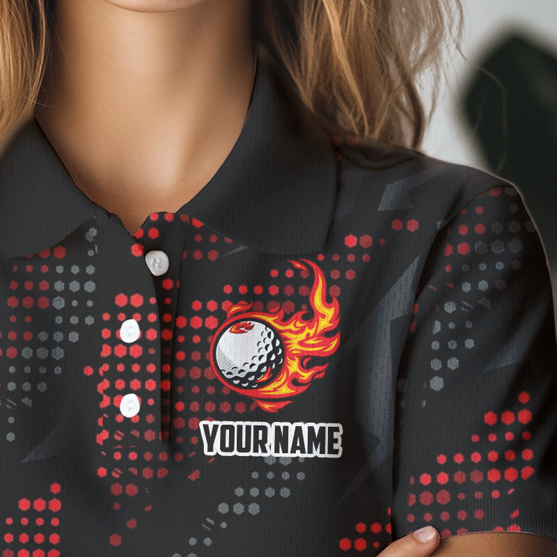Black and Red Camo Golf Polo Shirts For Women Custom ladies golf outfit team golf shirts NQS9715