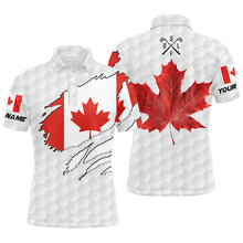 Load image into Gallery viewer, Personalized Canadian flag patriotic golf white mens golf polo shirts custom golf gifts for men NQS7663