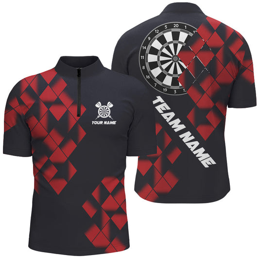 Personalized Black and Red Darts Board 3D Printed Men Dart Shirts Custom Cool Dart Jerseys For Team NQS9000
