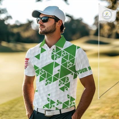 Funny Mens golf polo shirts green and white custom I was one under today, under a tree, bush, water NQS10165