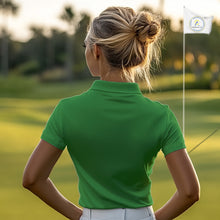 Load image into Gallery viewer, Green Christmas Funny Santa Golf Polo Shirt For Women Custom Xmas Ladies Golf Attire, Christmas gifts NQS10927